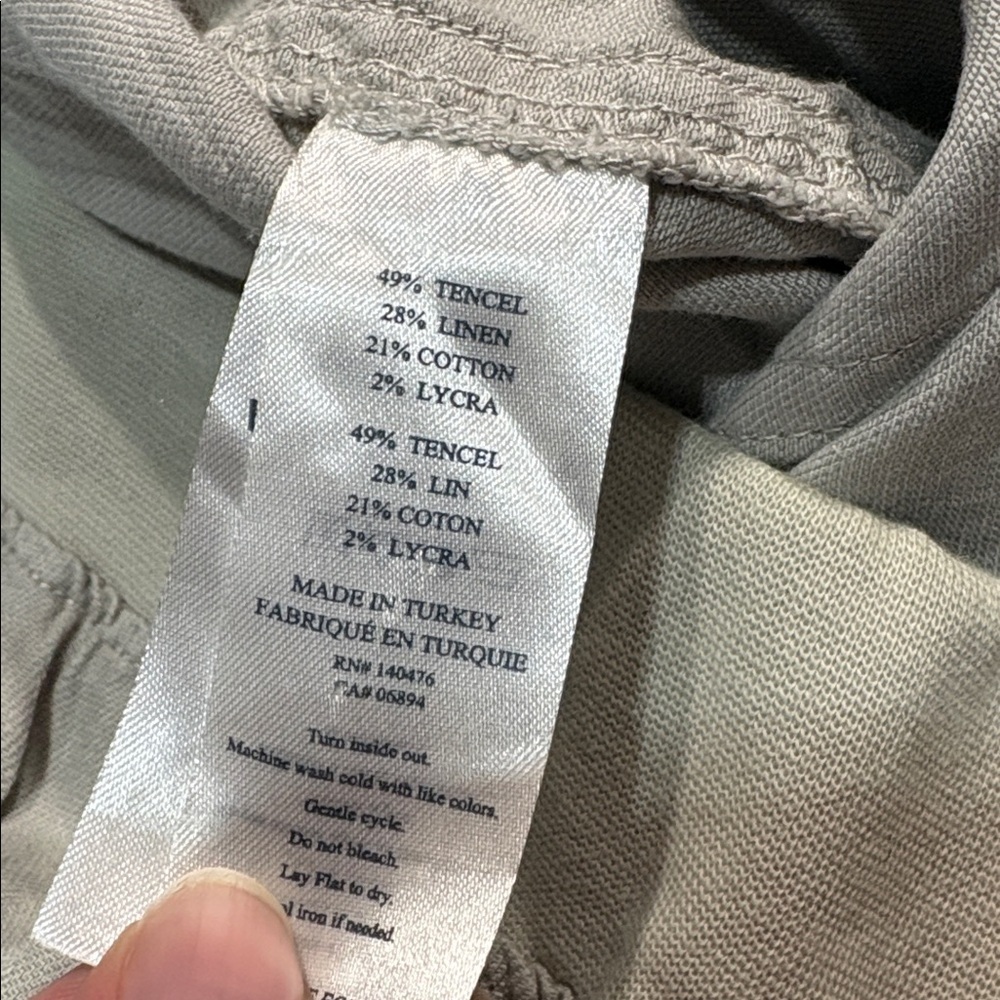 Faherty Linen Blend High Rise Arlie Day Pant In Stone - Picture 8 of 9